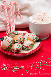 No Bake Peanut Butter Wafer Sandwiches & Peppermint Hot Cocoa