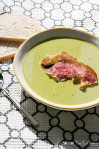 Spring Pea Soup with Crisp Prosciutto