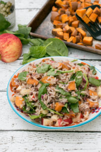 Wild Rice Salad with Sweet Potato, Spinach & Apple