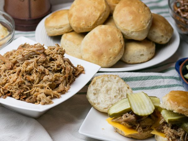 The Big Game is almost here friends and lets be honest, the food is just as important as the game! I am all about gathering friends and family for some great football and delicious and easy eats like my Hatfield Texas Smokehouse Pork Biscuits! Made right in the slow cooker and so full of flavor! This recipe will totally score you a touchdown! #BigGameWithHatfield #SimplyHatfield