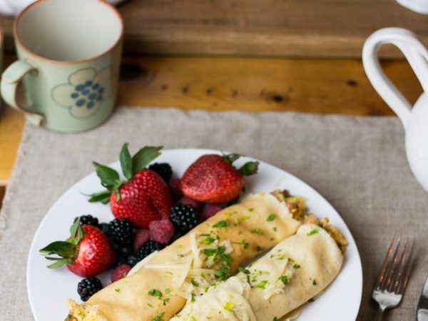 I am so excited to share this delicious recipe with you! Easter is just around the corner and I am thrilled to be hosting a family brunch this year- I just love a good brunch! The dish I'm most excited for my family to try are my Crepes Lorraine. Homemade delicate crepes filled with diced Hatfield ham, onion, eggs and gruyere cheese. #EasterWithHatfieldHam #simplyHatfield