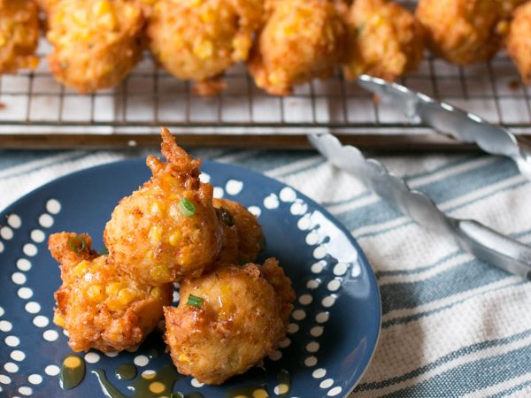 Cheddar Scallion Corn Fritters