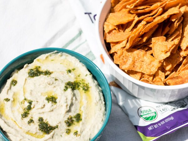 Lemon Basil Pesto White Bean Dip