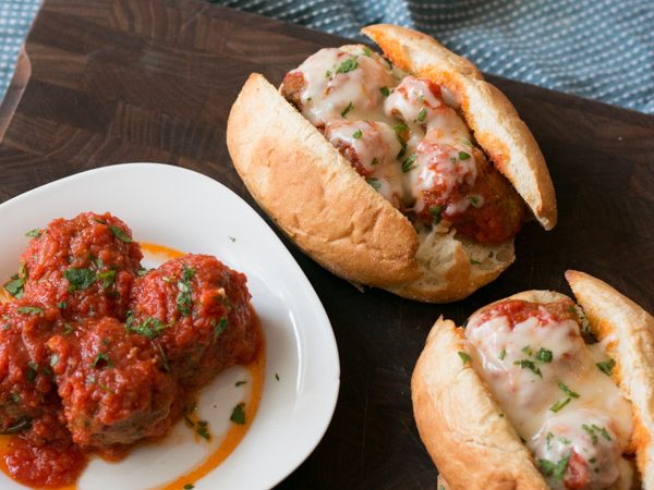 Meatball Parm Subs on Garlic Bread