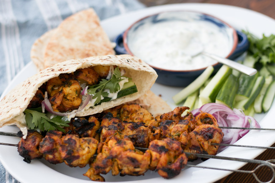 Spiced Yogurt Grilled Chicken Pitas